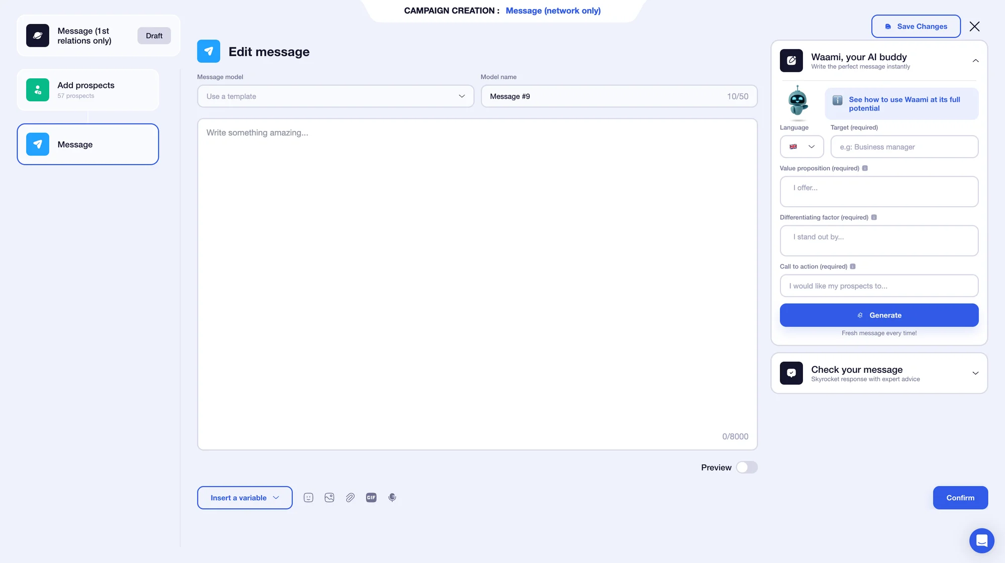 edit message with waalaxy