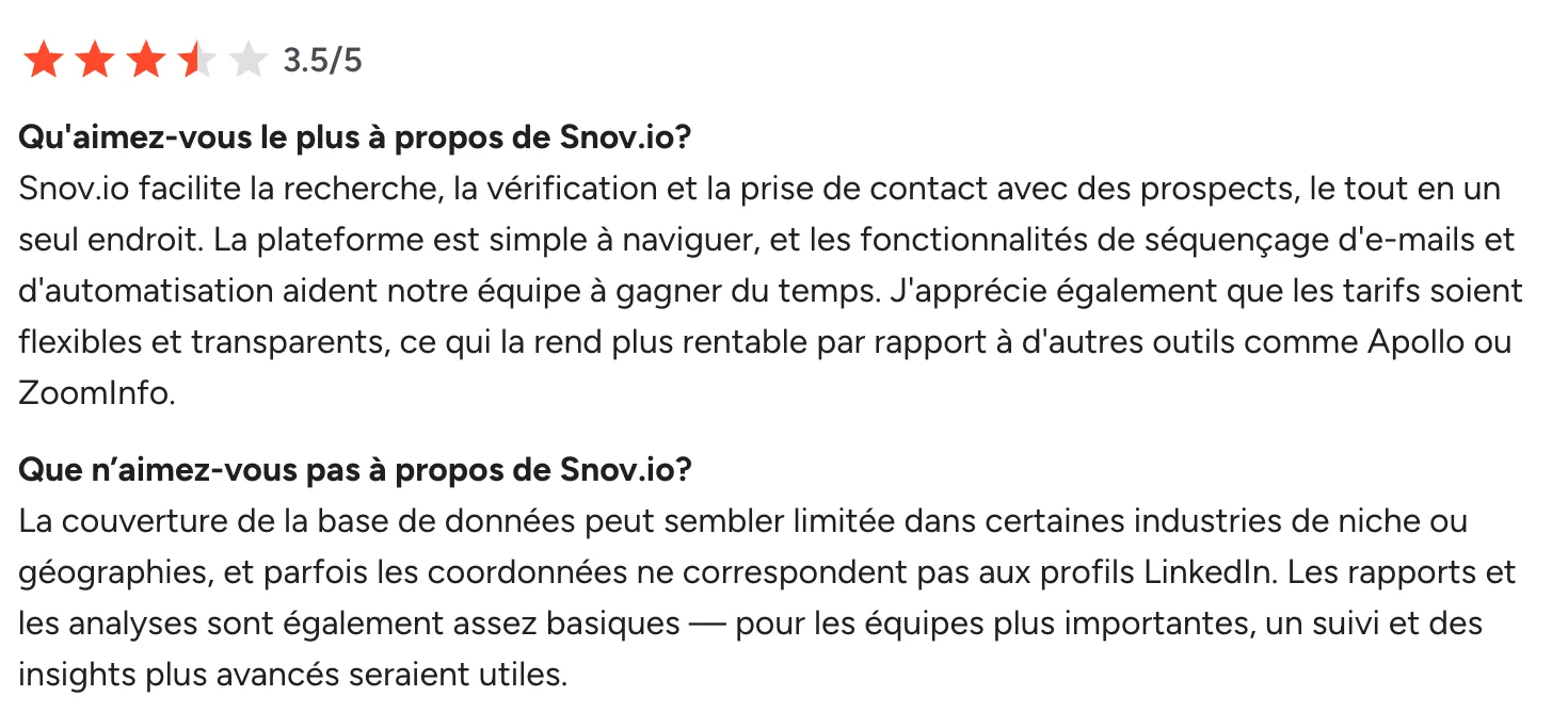 Snov.io avis client