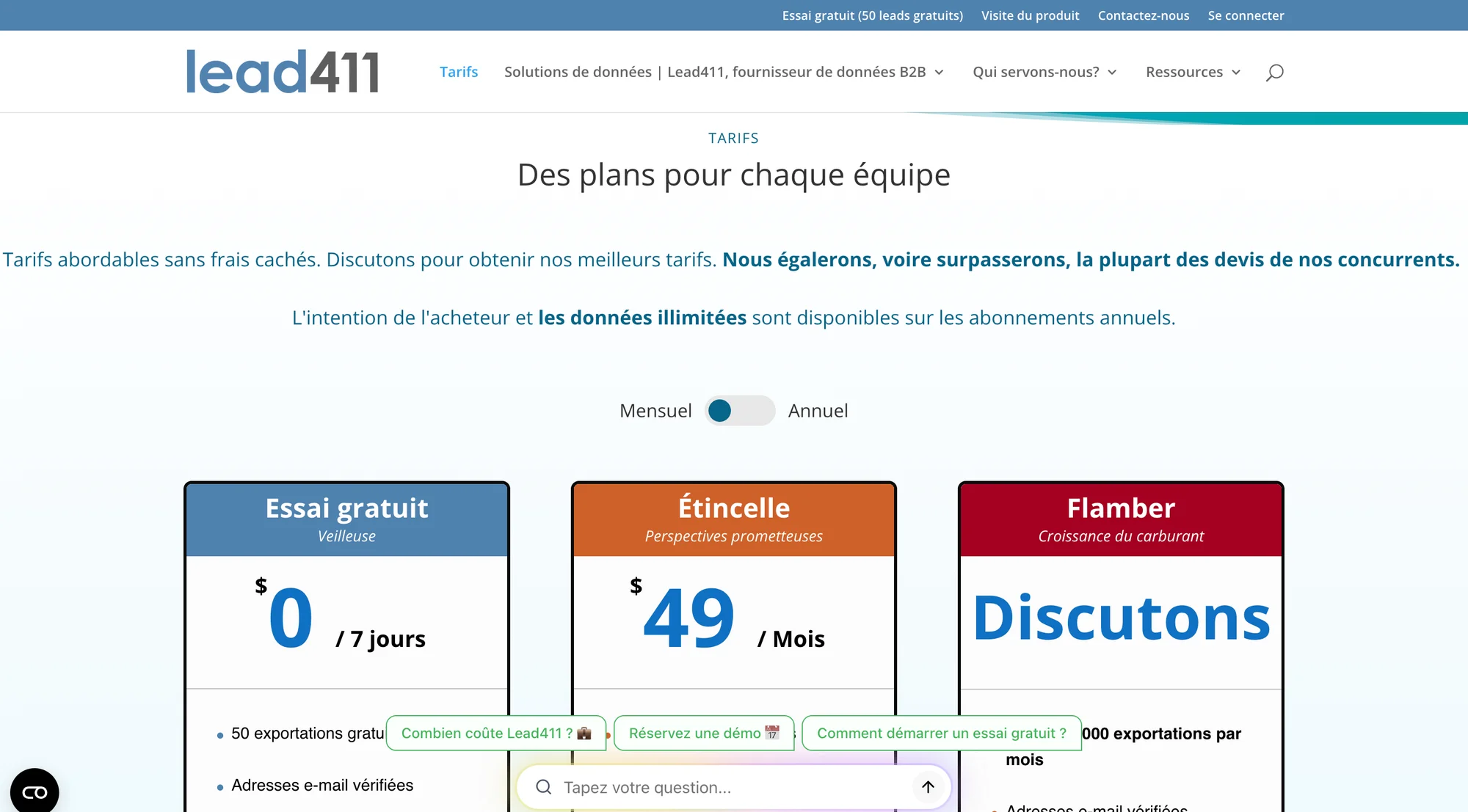 Lead411 prix