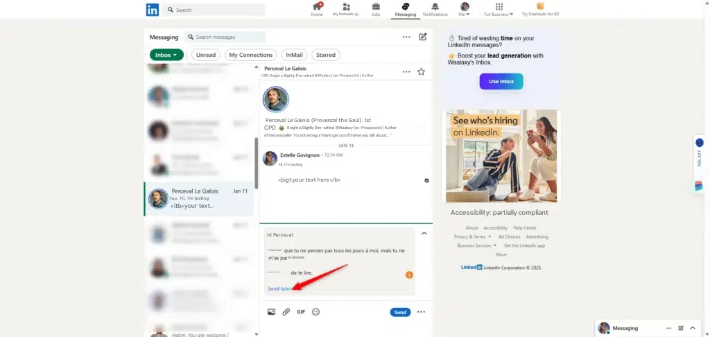 schedule messages directly from LinkedIn