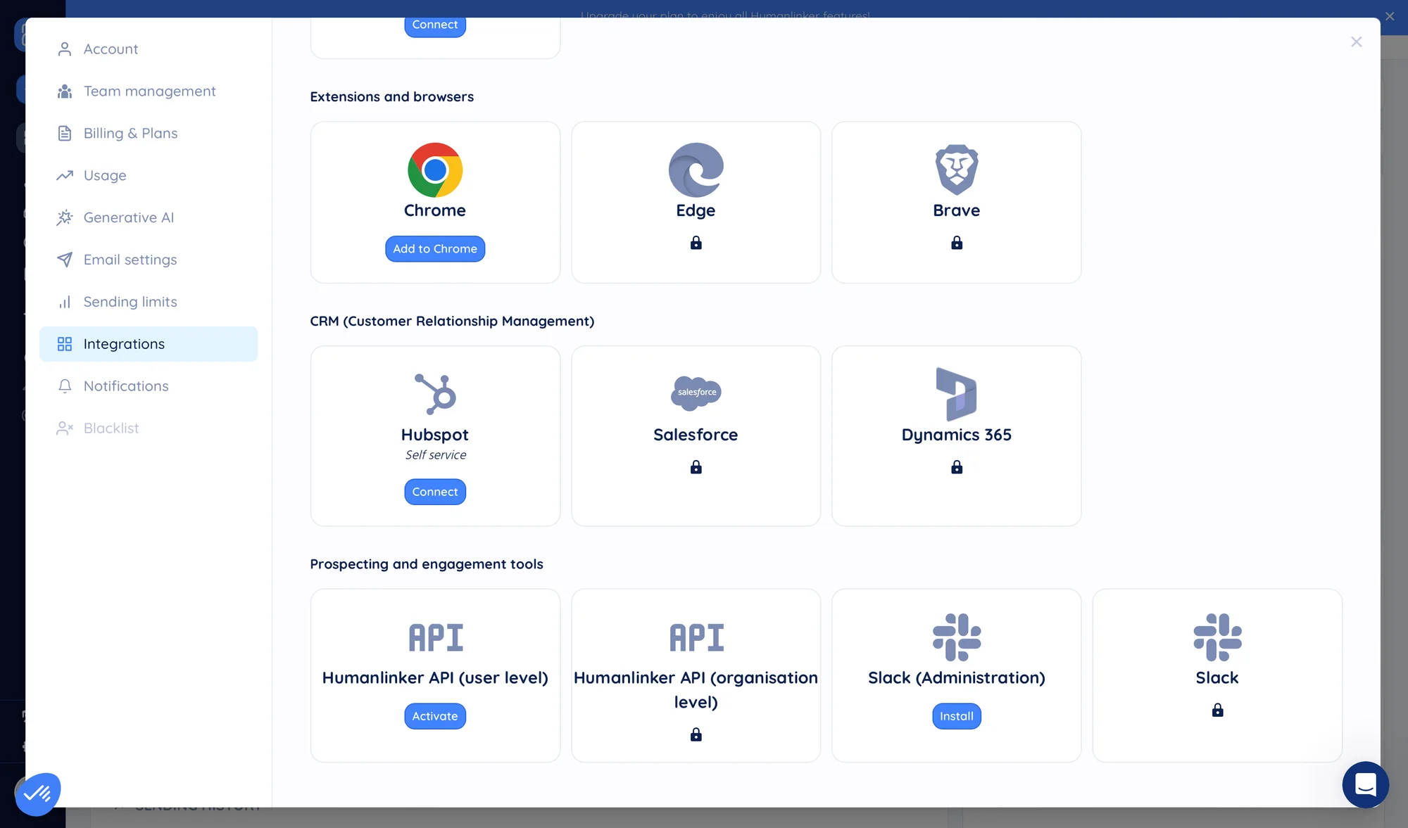HumanLinker integrations