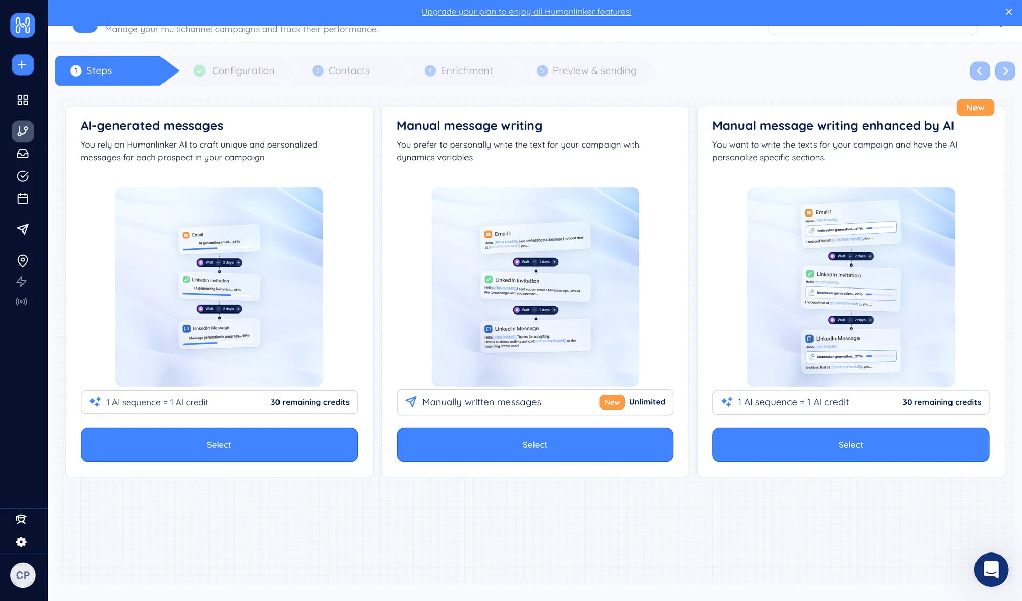 Write a prospecting message with HumanLinker