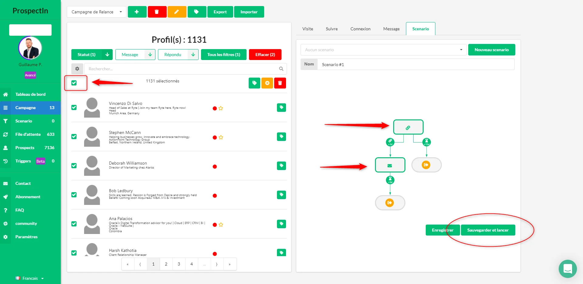 Création scénario workflow prospection