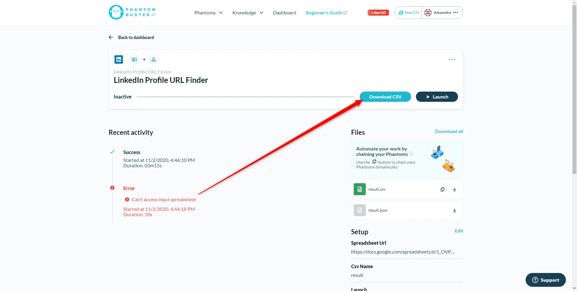 Récupérer le fichier et lancer la campagne sur Waalaxy
