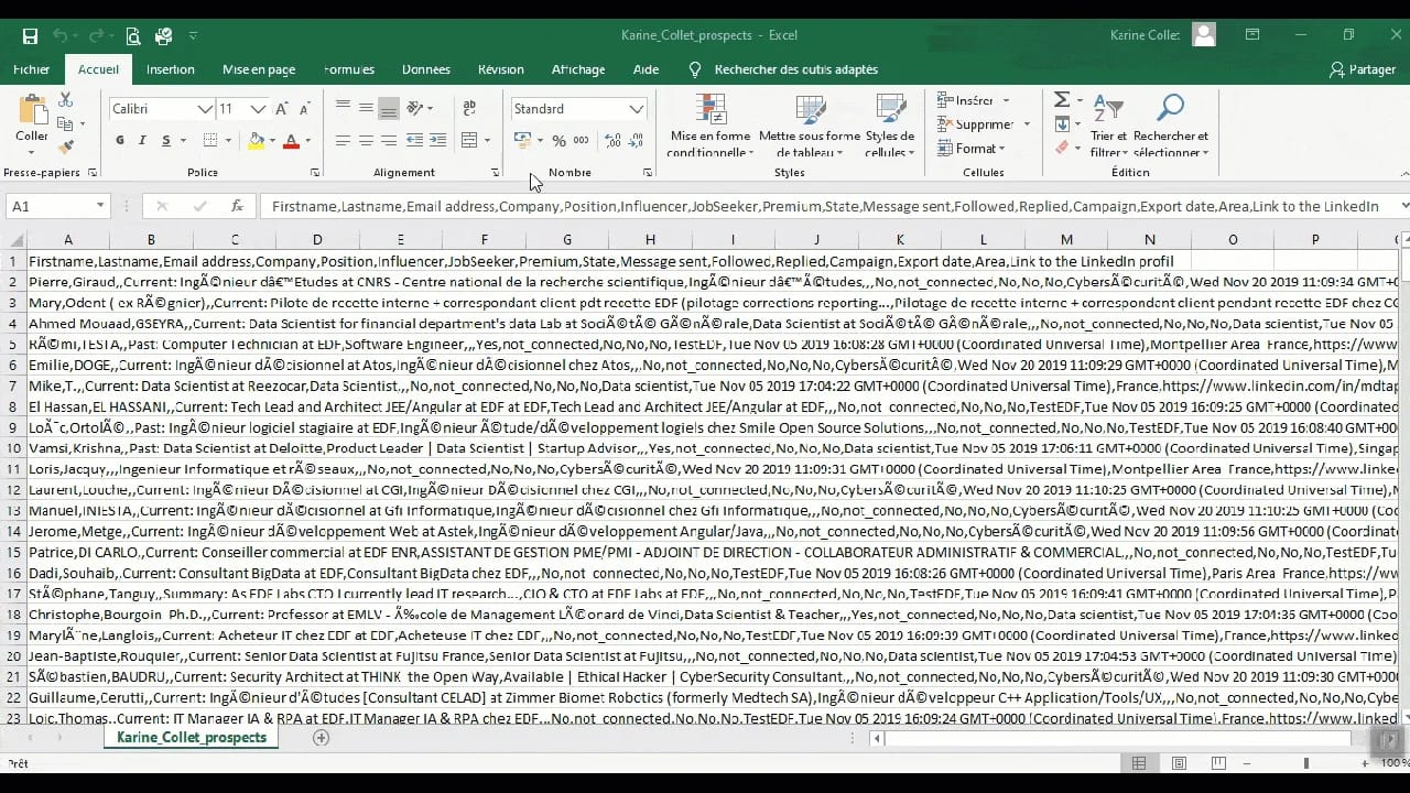 formater les données de votre fichier CSV