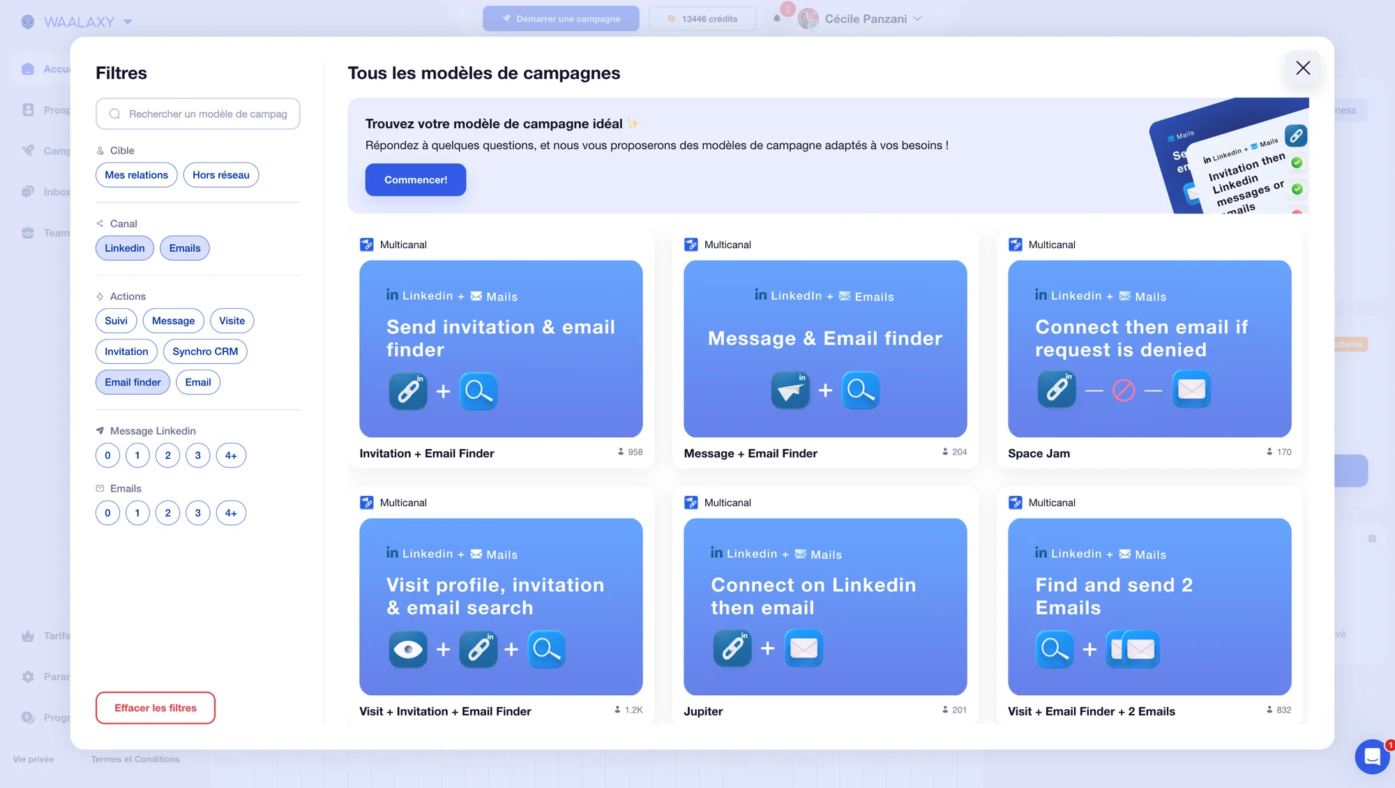 Séquence multicanal avec waalaxy