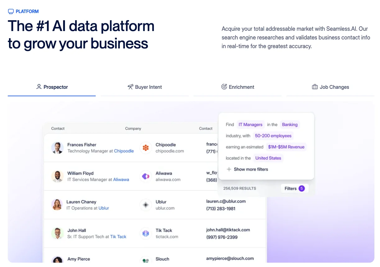 heyreach alternative - seamless.ai