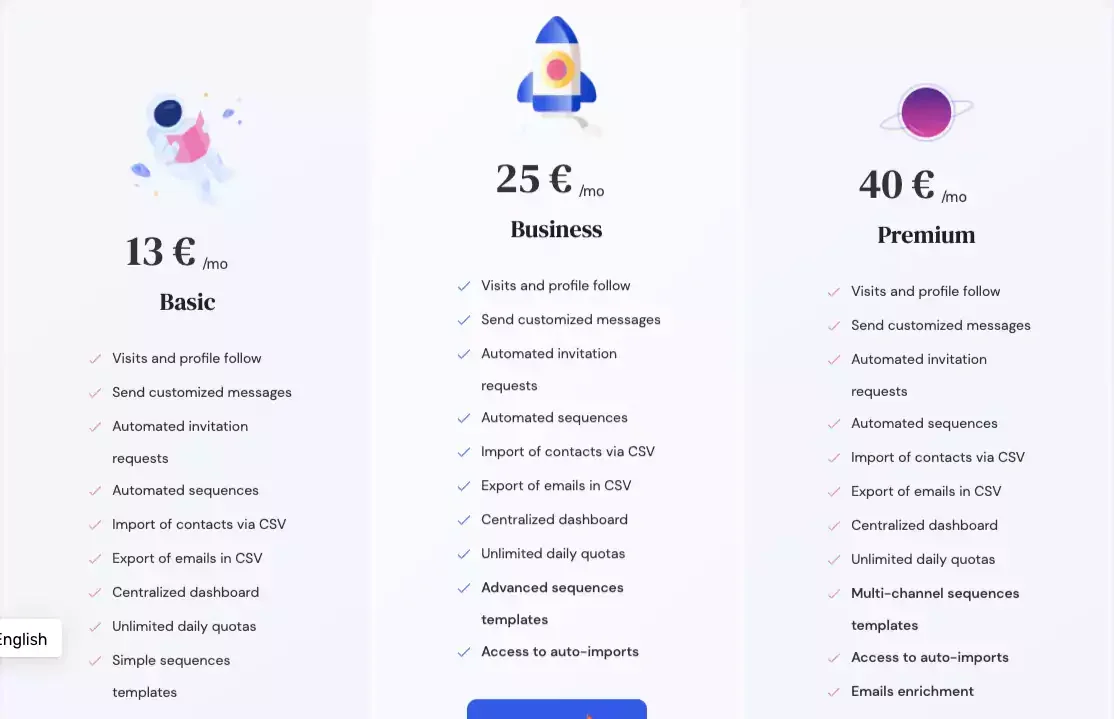 Waalaxy pricing plans comparison