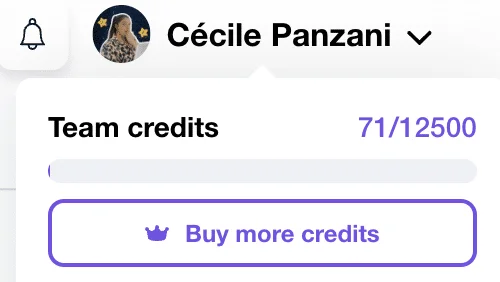 Email Finder credits on Waalaxy