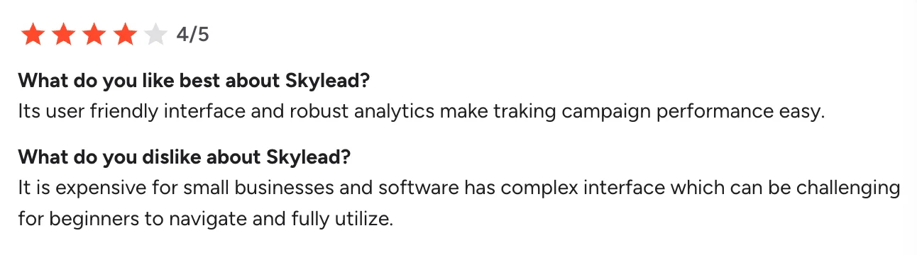 Skylead client reviews