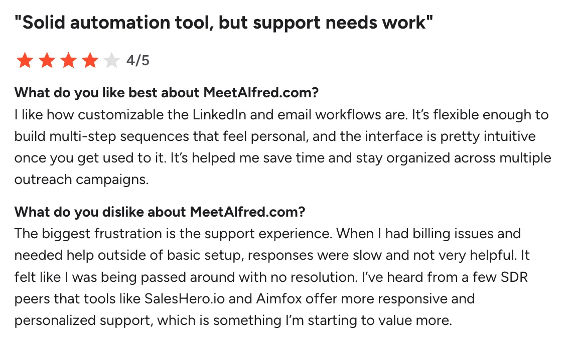 Meet Alfred customer reviews