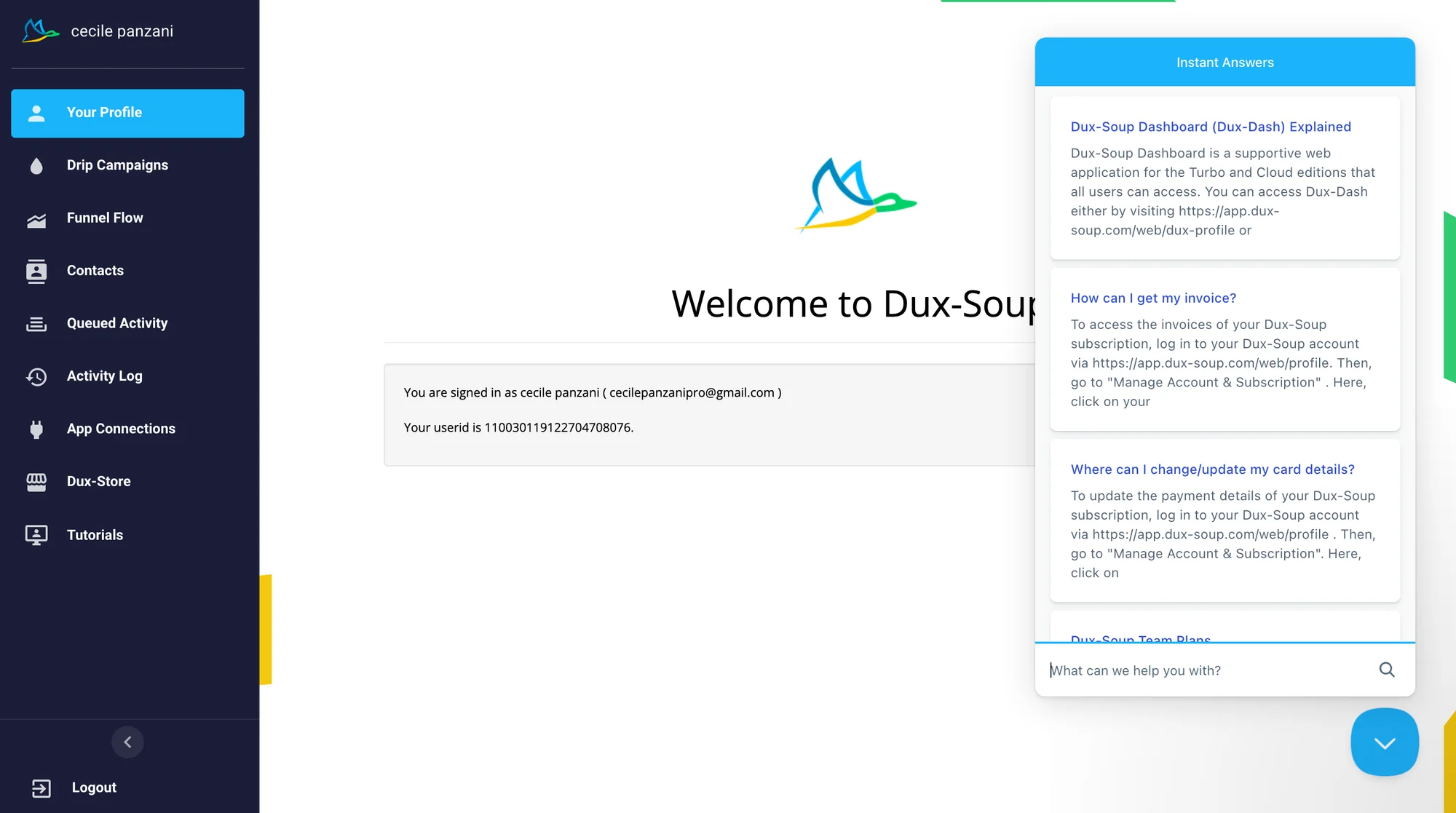 dux-soup chat