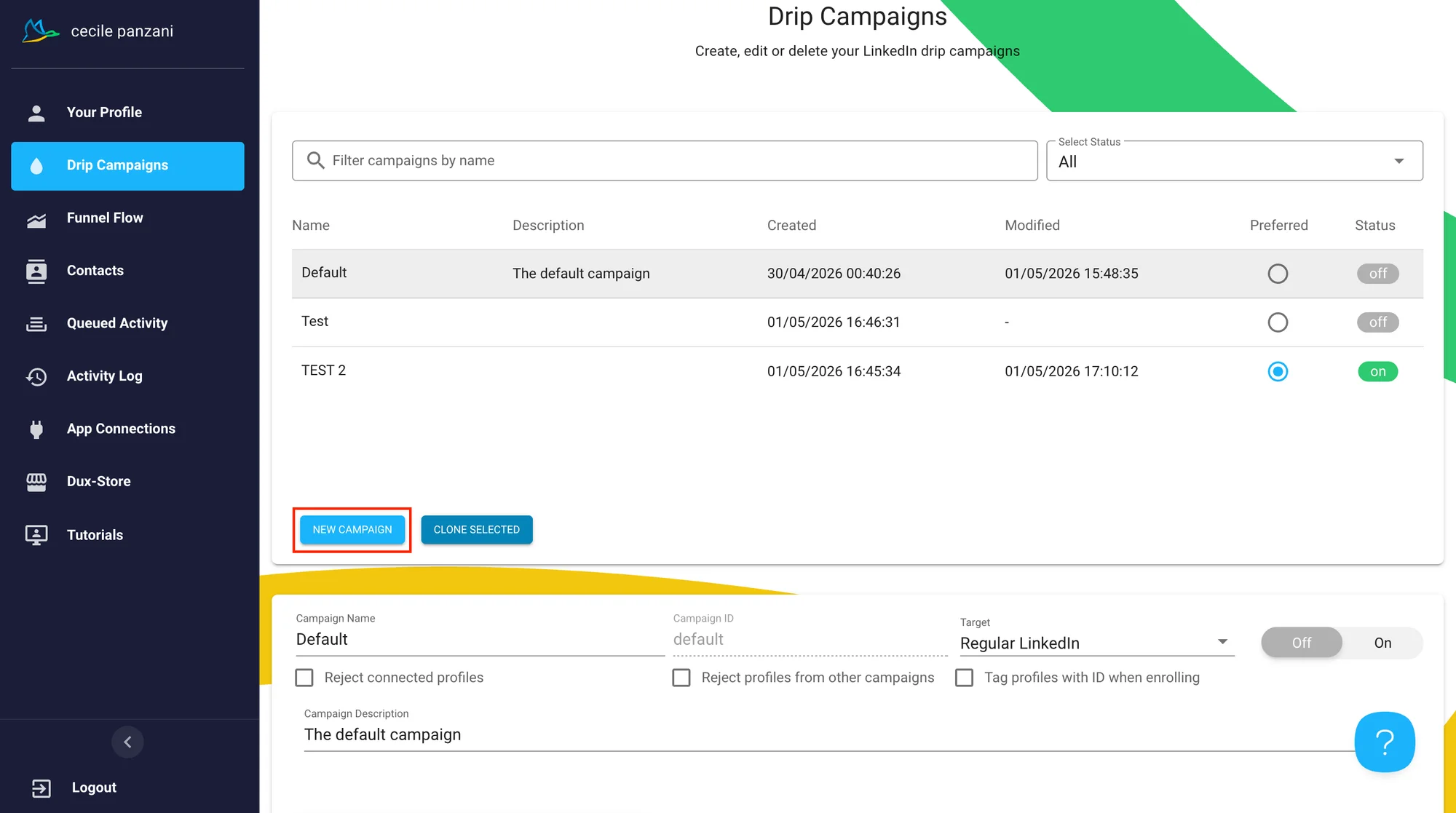 Create a prospecting campaign with Dux-Soup