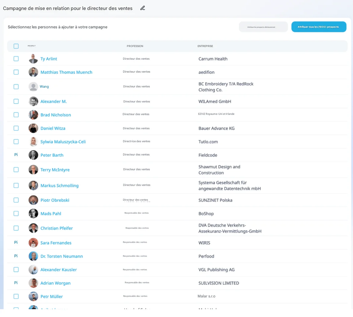liste leads Expandi