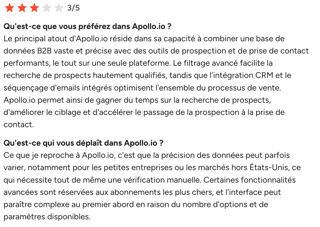 Avis client apollo.io