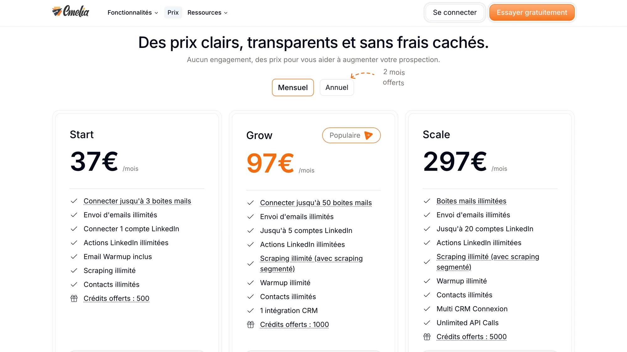Emelia prix