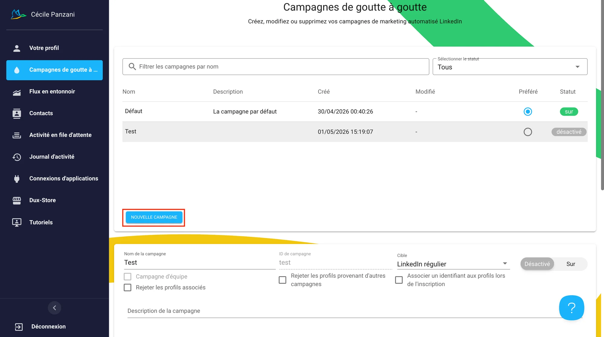 Créer une campagne de prospection avec dux-soup