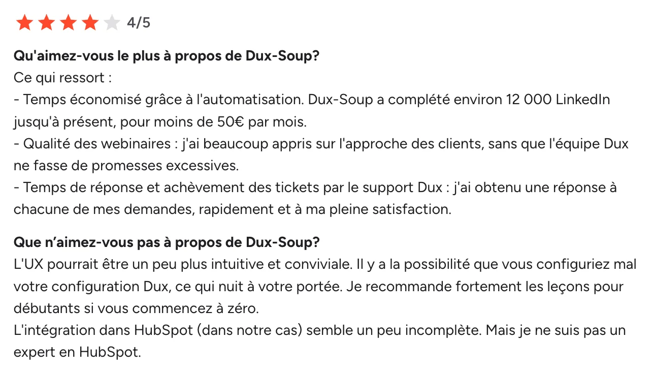 avis client dux-soup