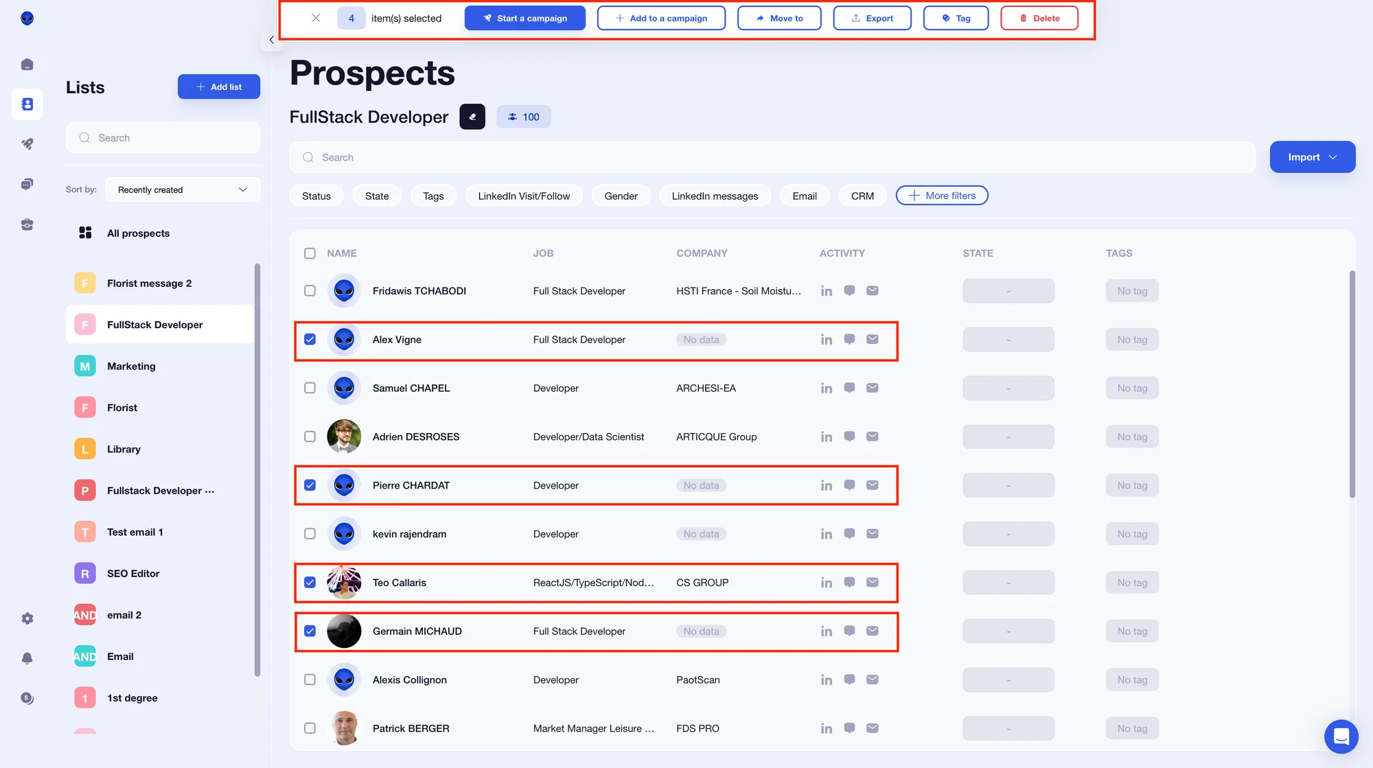 Scraping on linkedin database Waalaxy
