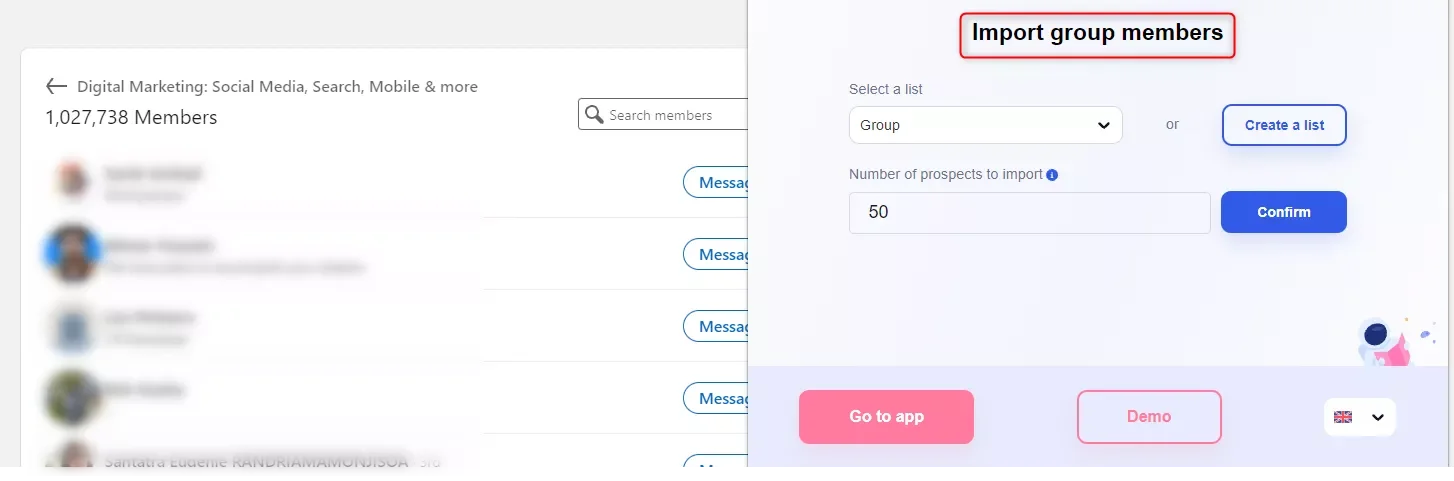 Importer membres groupe LinkedIn Waalaxy