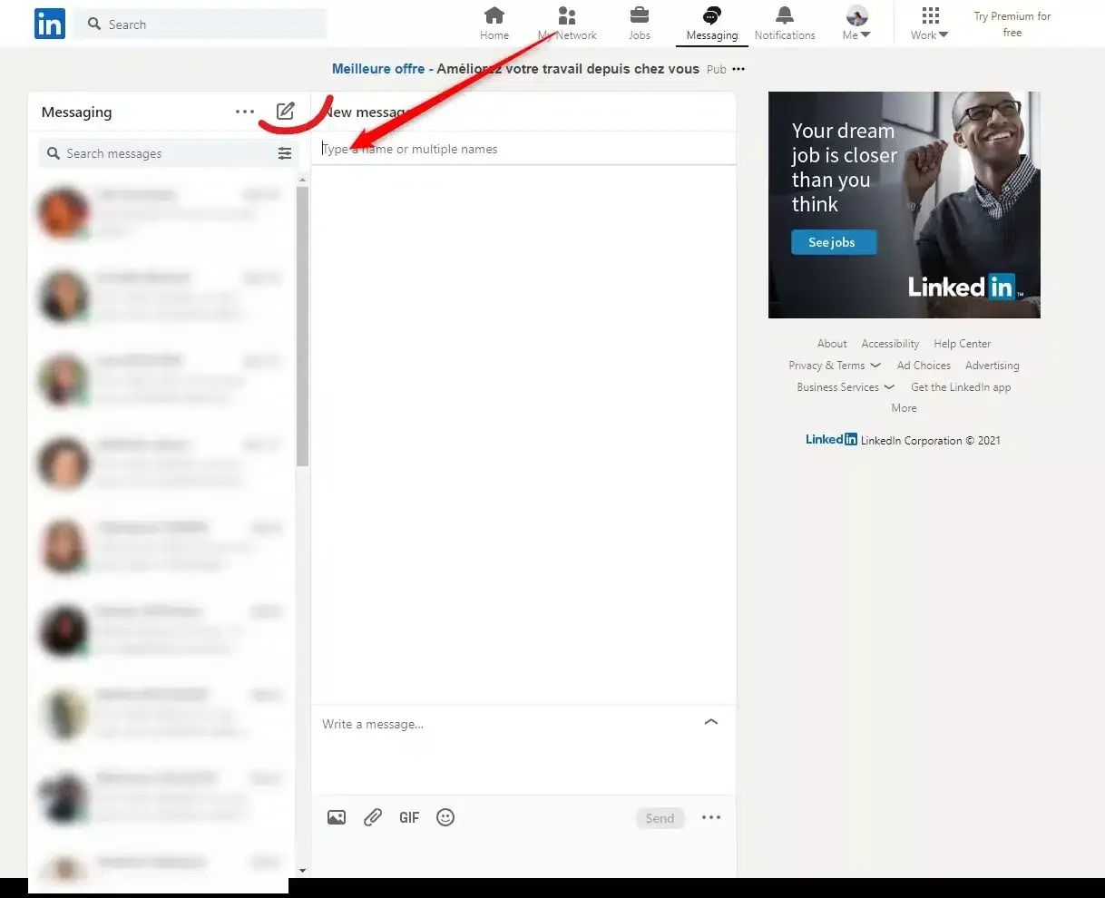 Comment envoyer message LinkedIn