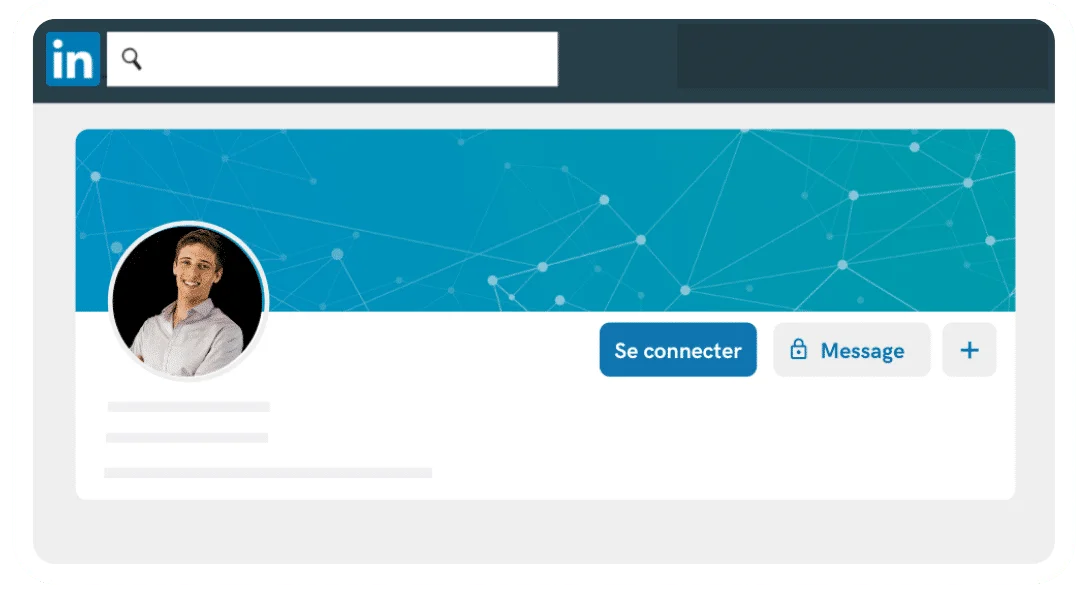 Profil LinkedIn avec bouton se connecter