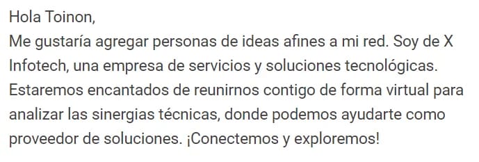 Message de prospection LinkedIn