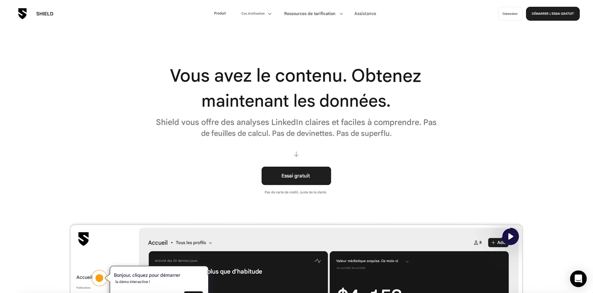 Bot LinkedIn : Shield - Analyse des performances LinkedIn