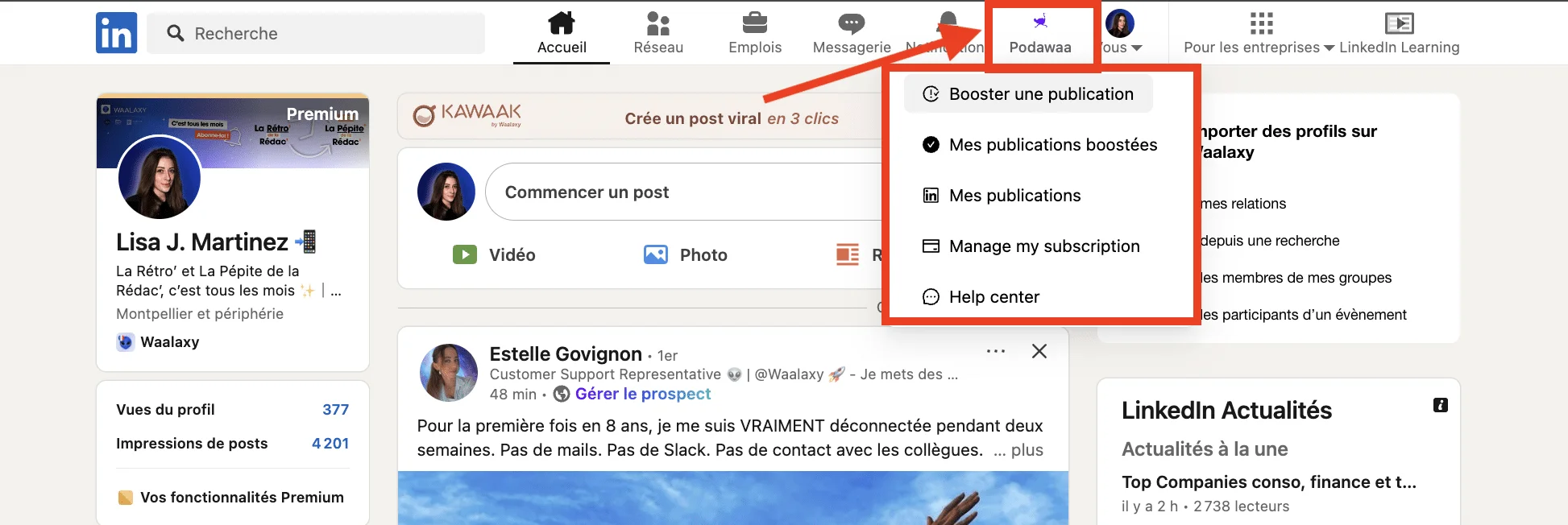 Bot LinkedIn : Podawaa - Pods d’engagement LinkedIn