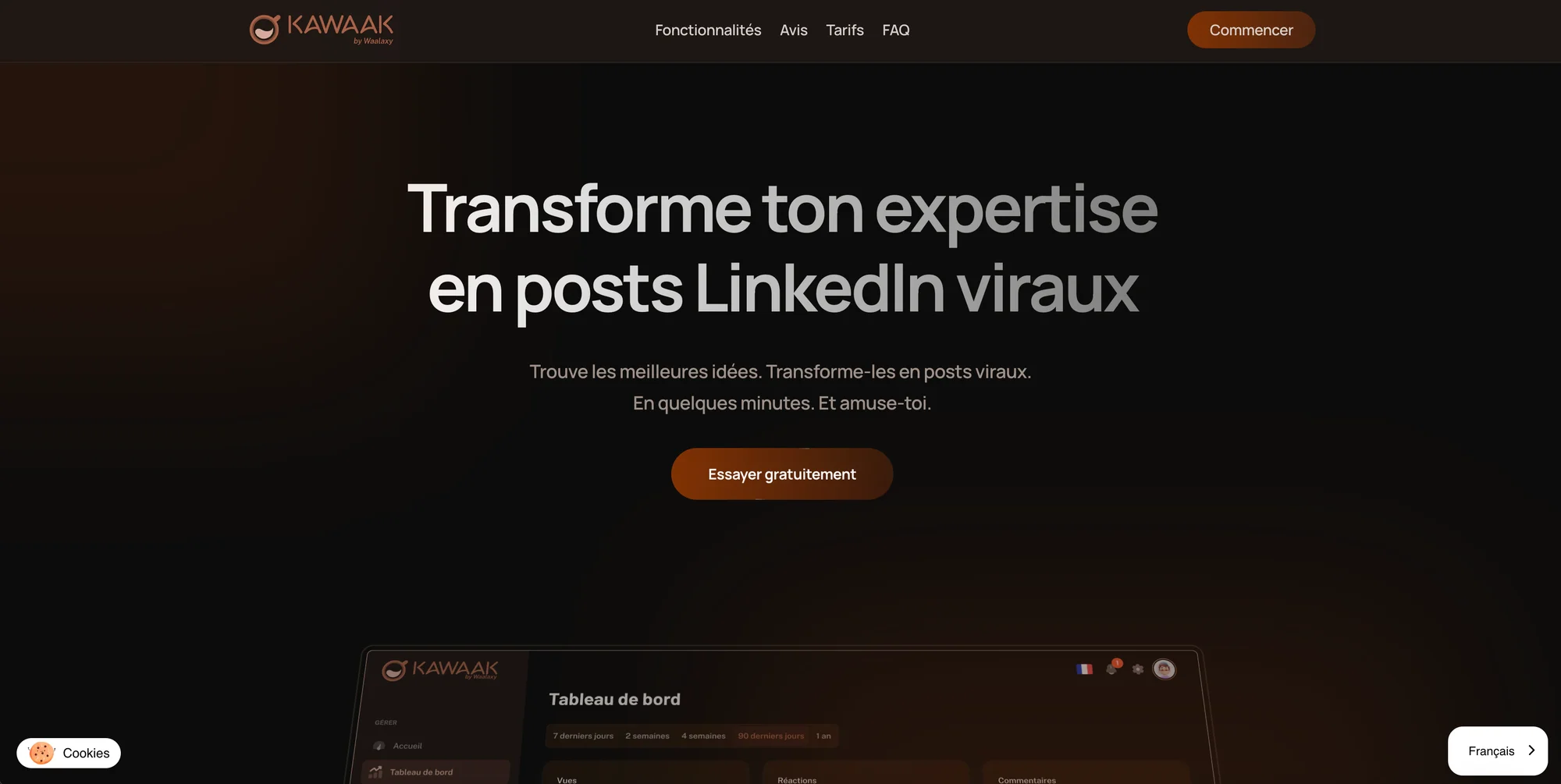 Bot LinkedIn : Kawaak - Générateur de post LinkedIn avec l'IA