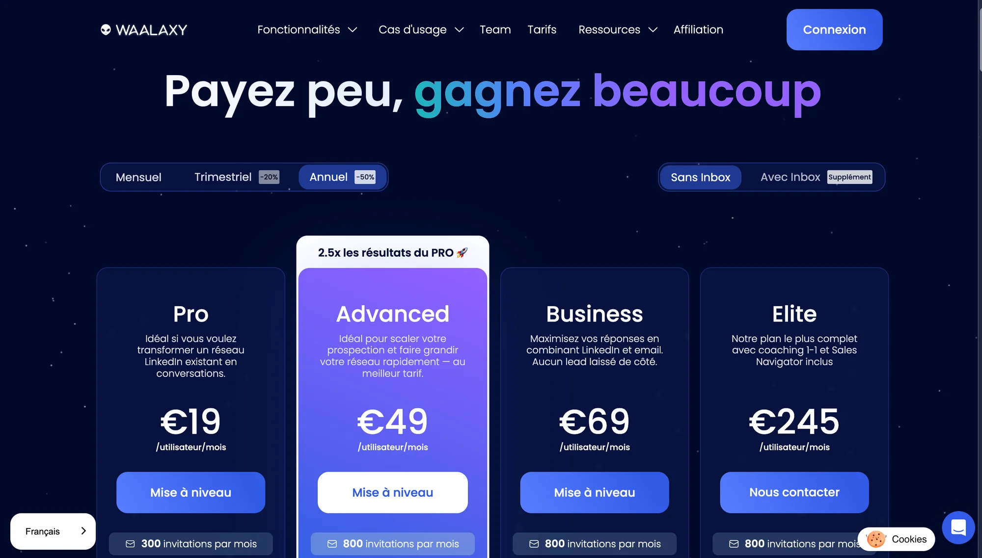 Waalaxy prix alternative Bardeen extension