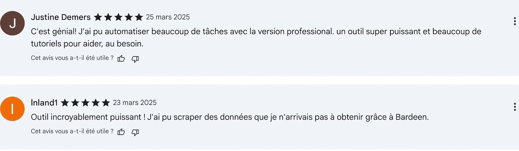 Bardeen extension avis