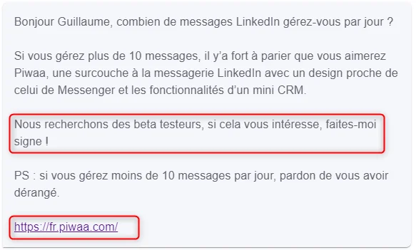 Message LinkedIn limite Waalaxy