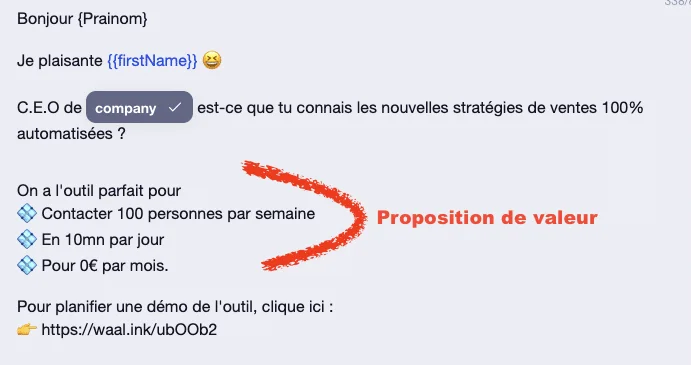Proposition de valeur Waalaxy prospection