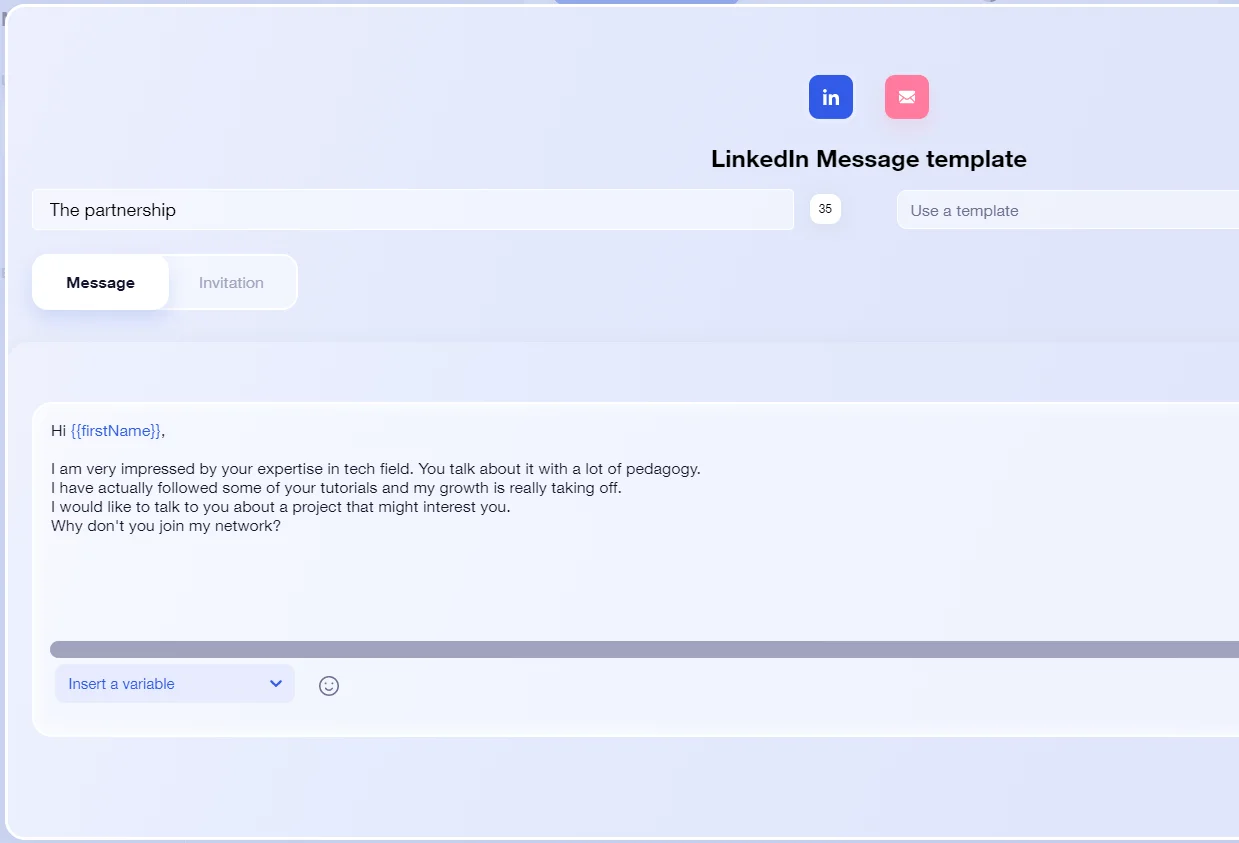 partnership-linkedin-connection-message-template