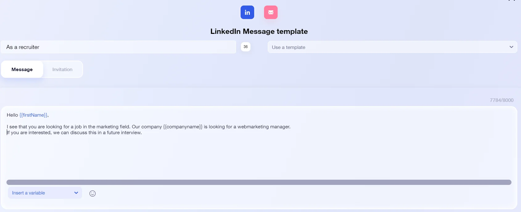 recruit-linkedin-connection-message-template