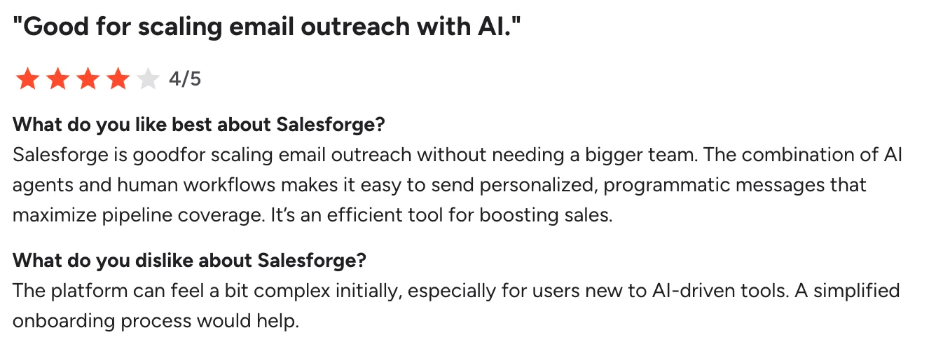 Salesforge users reviews