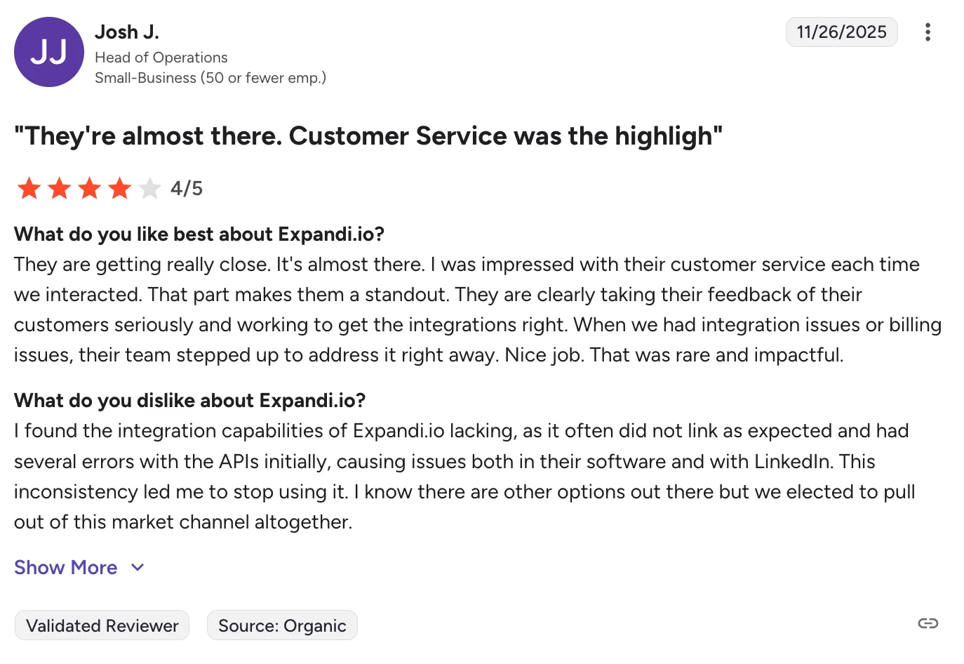 Expandi.io customer reviews