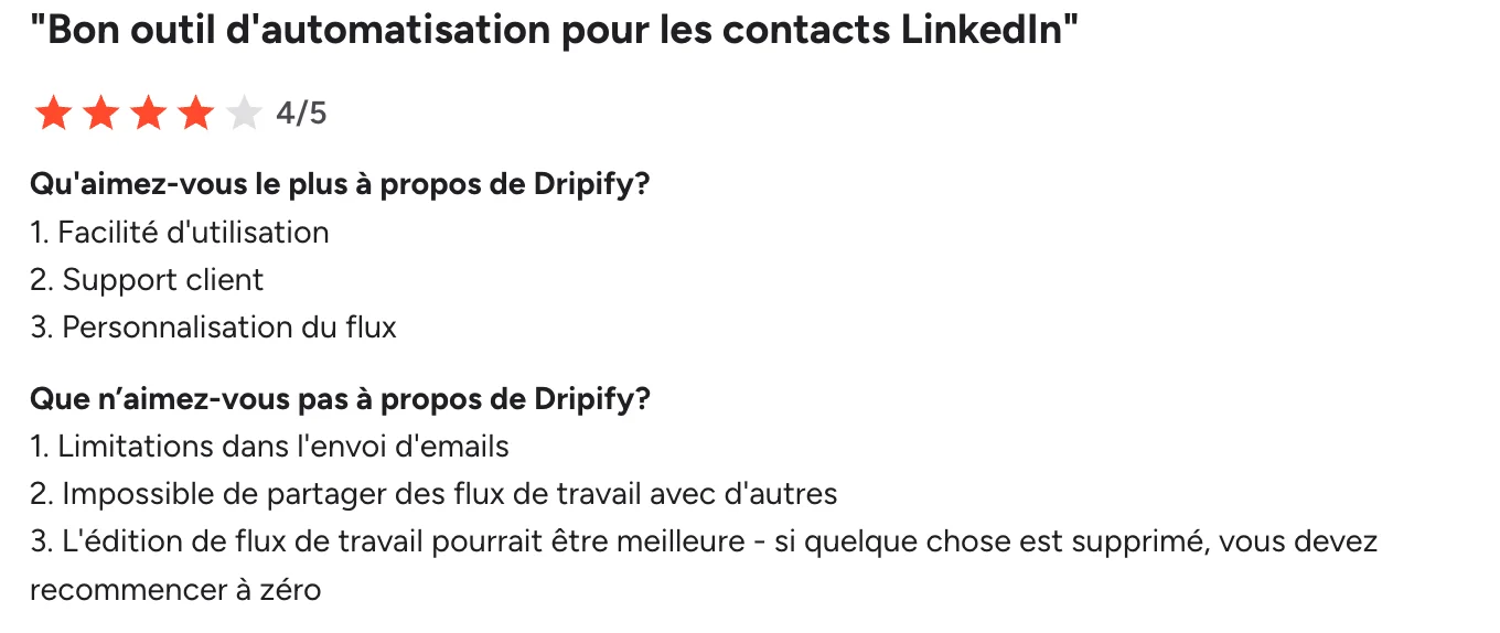Dripify avis client