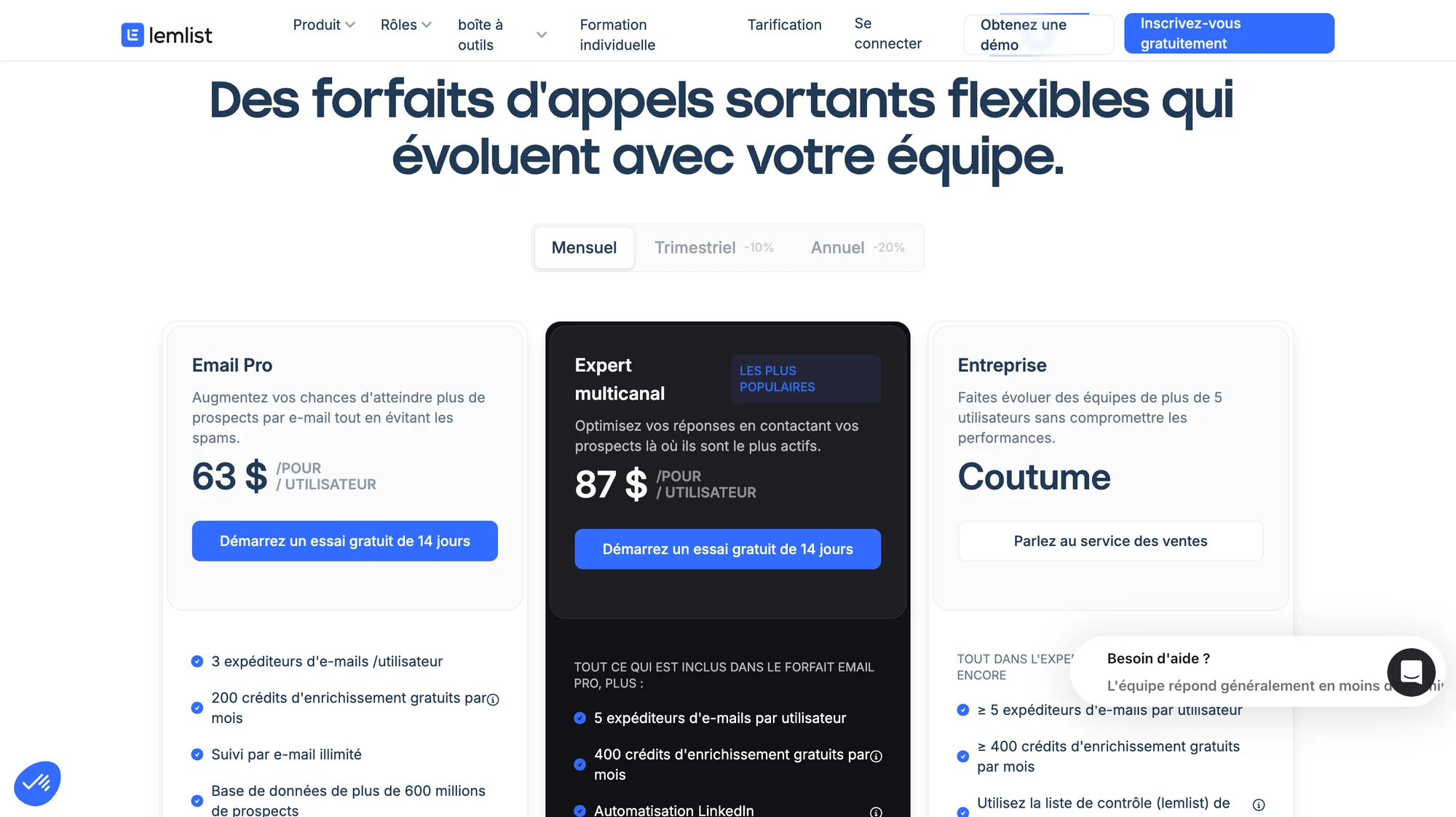 Lemlist prix