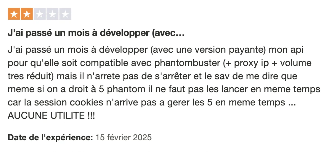 Avis client PhantomBuster