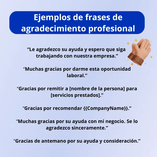 Frases agradecimiento profesional ejemplos