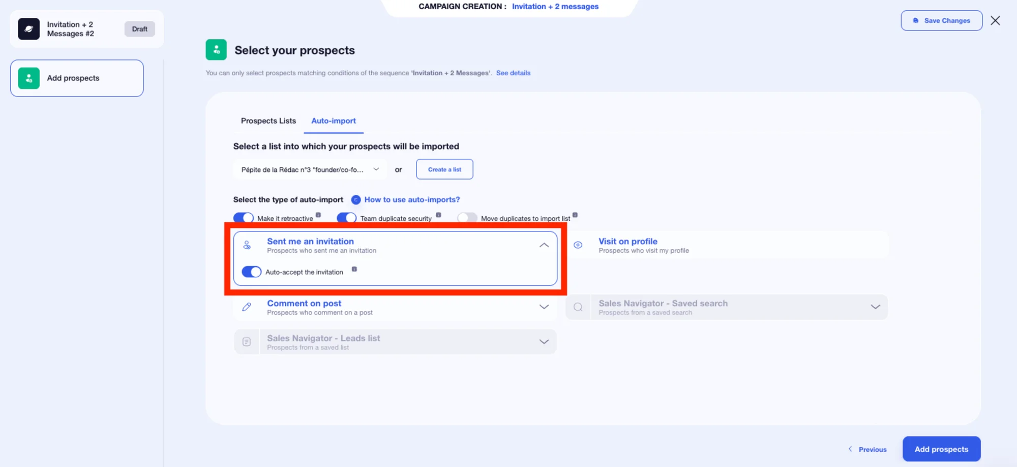 Automate connection requests