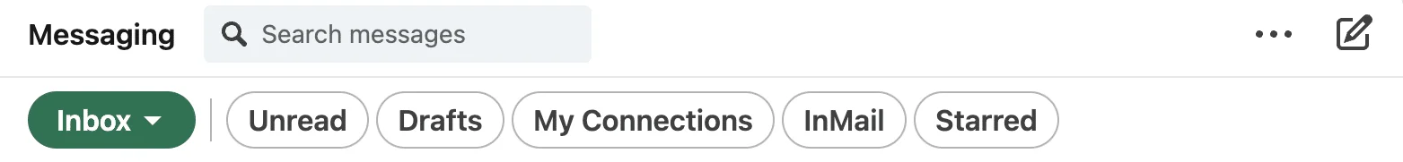 linkedin inbox - filter your messages by category