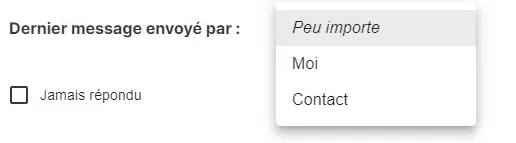 Filtre dernier message Waalaxy