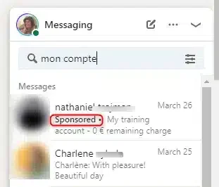Messagerie LinkedIn messages sponsorisés