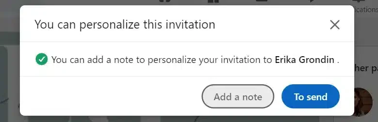 Personnaliser invitation Waalaxy Erika Grondin