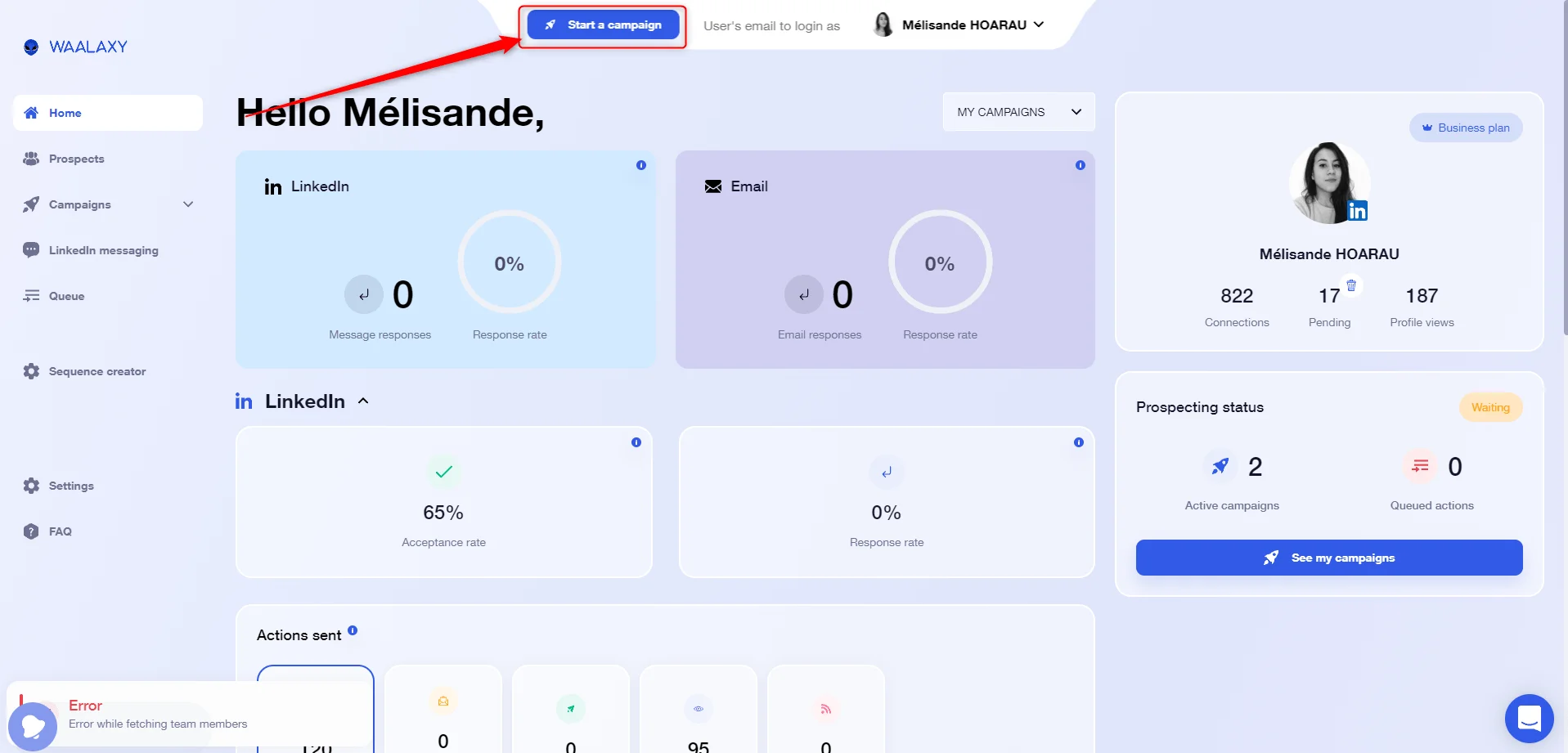 personalized-linkedin-message-waalaxy-dashboard