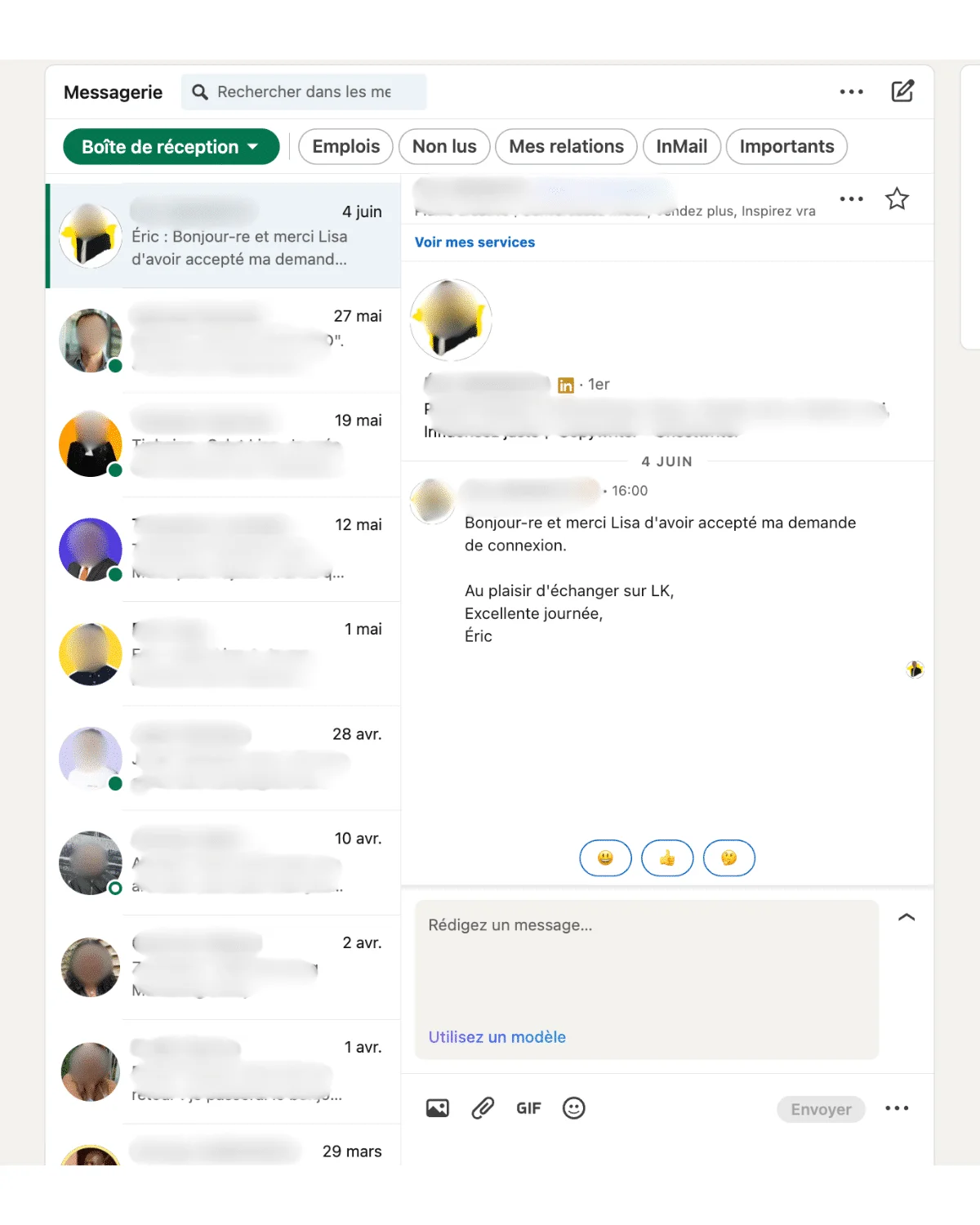 Sample LinkedIn thank-you message