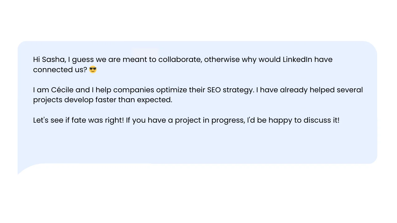 LinkedIn welcome message templates